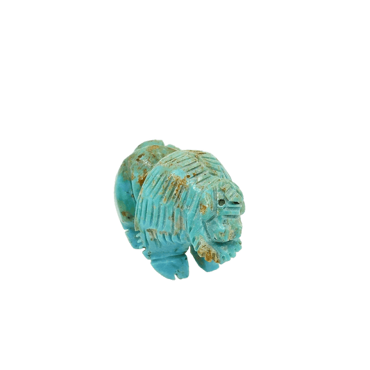 Zuni Turquoise Buffalo Fetish - Turquoise & Tufa