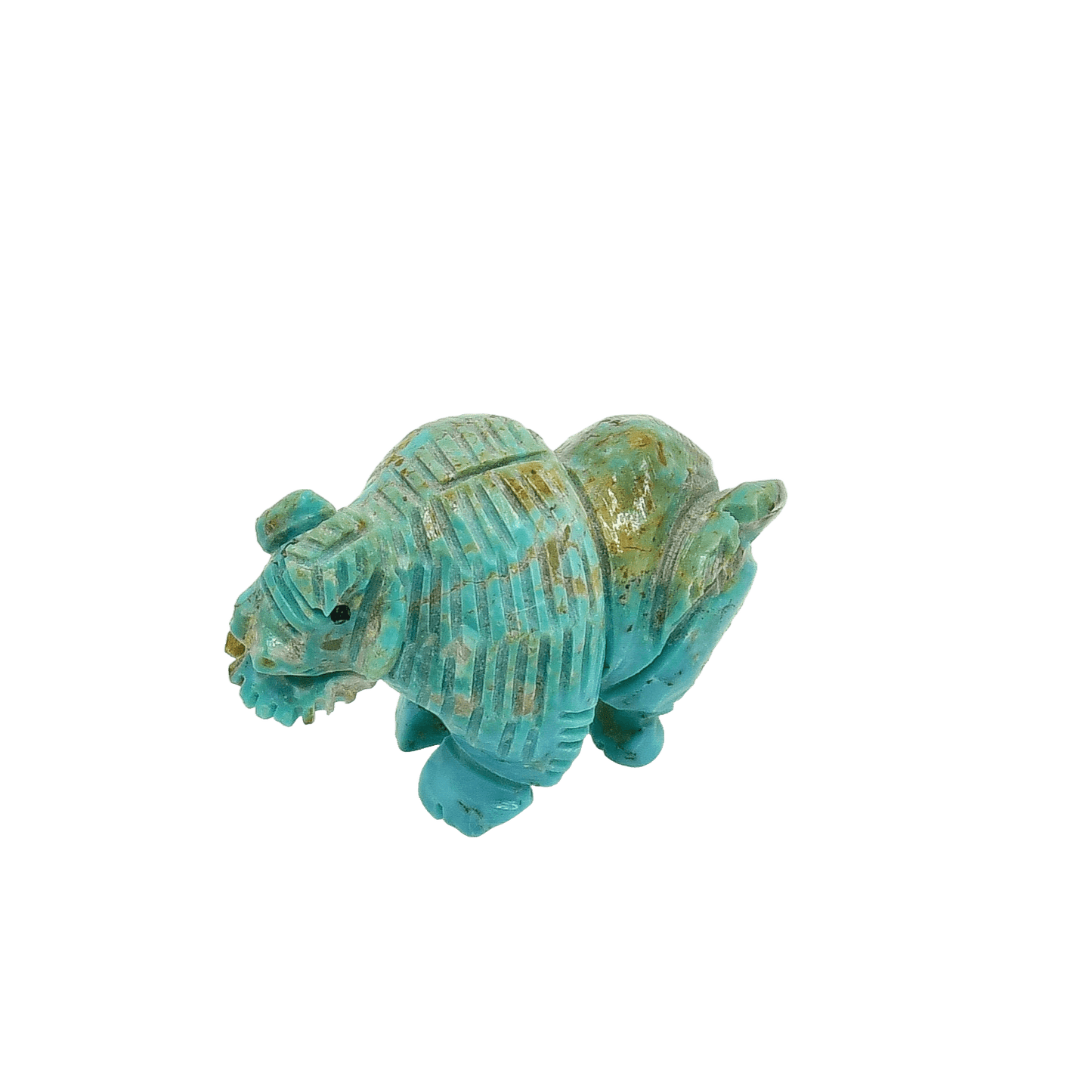 Zuni Turquoise Buffalo Fetish - Turquoise & Tufa