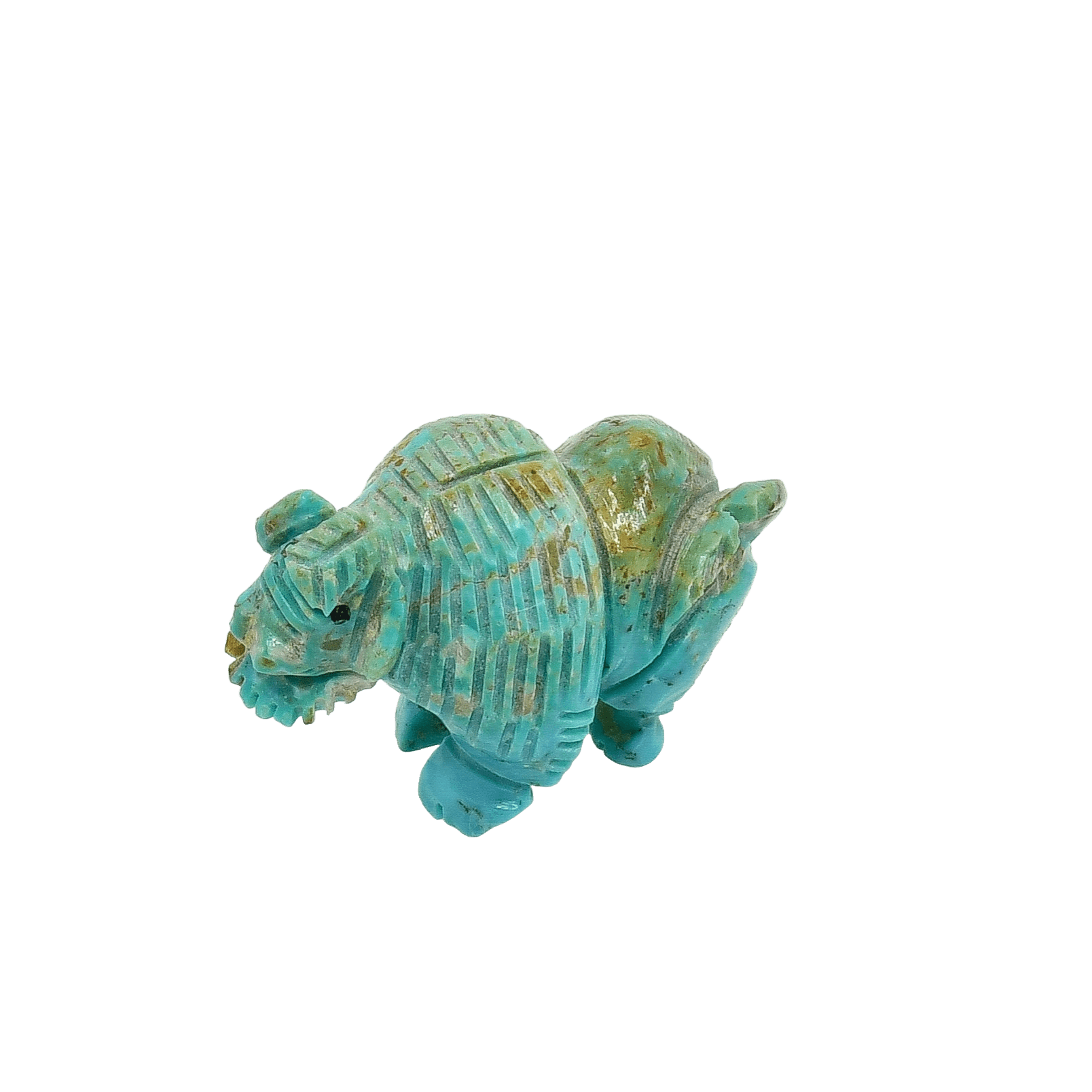 Zuni Turquoise Buffalo Fetish - Turquoise & Tufa