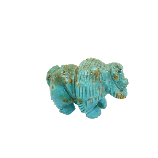 Zuni Turquoise Buffalo Fetish - Turquoise & Tufa