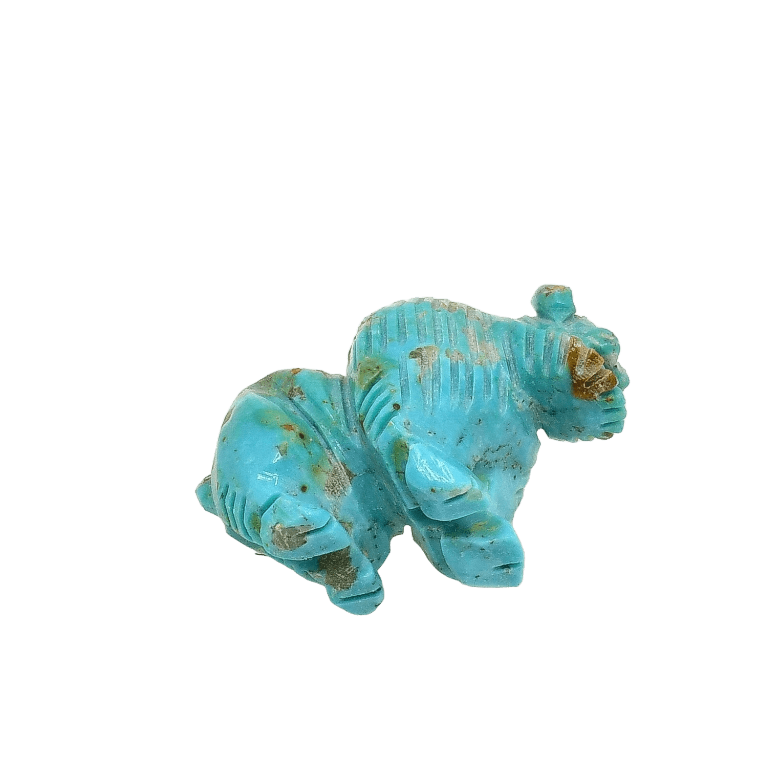 Zuni Turquoise Buffalo Fetish - Turquoise & Tufa