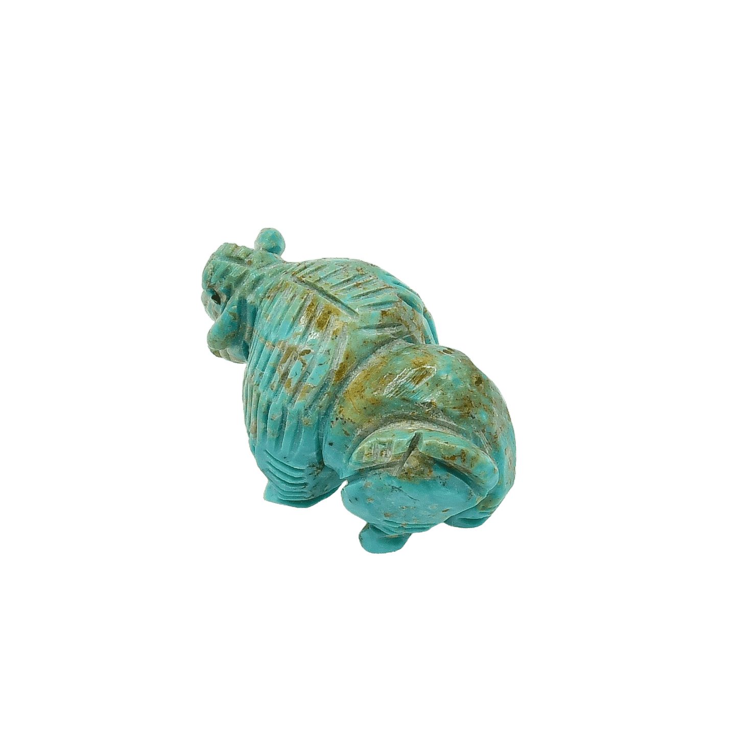 Zuni Turquoise Buffalo Fetish - Turquoise & Tufa
