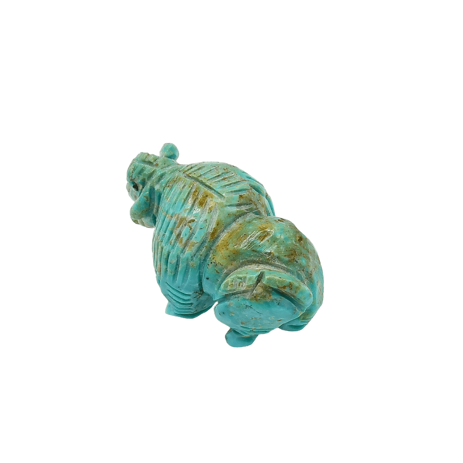 Zuni Turquoise Buffalo Fetish - Turquoise & Tufa