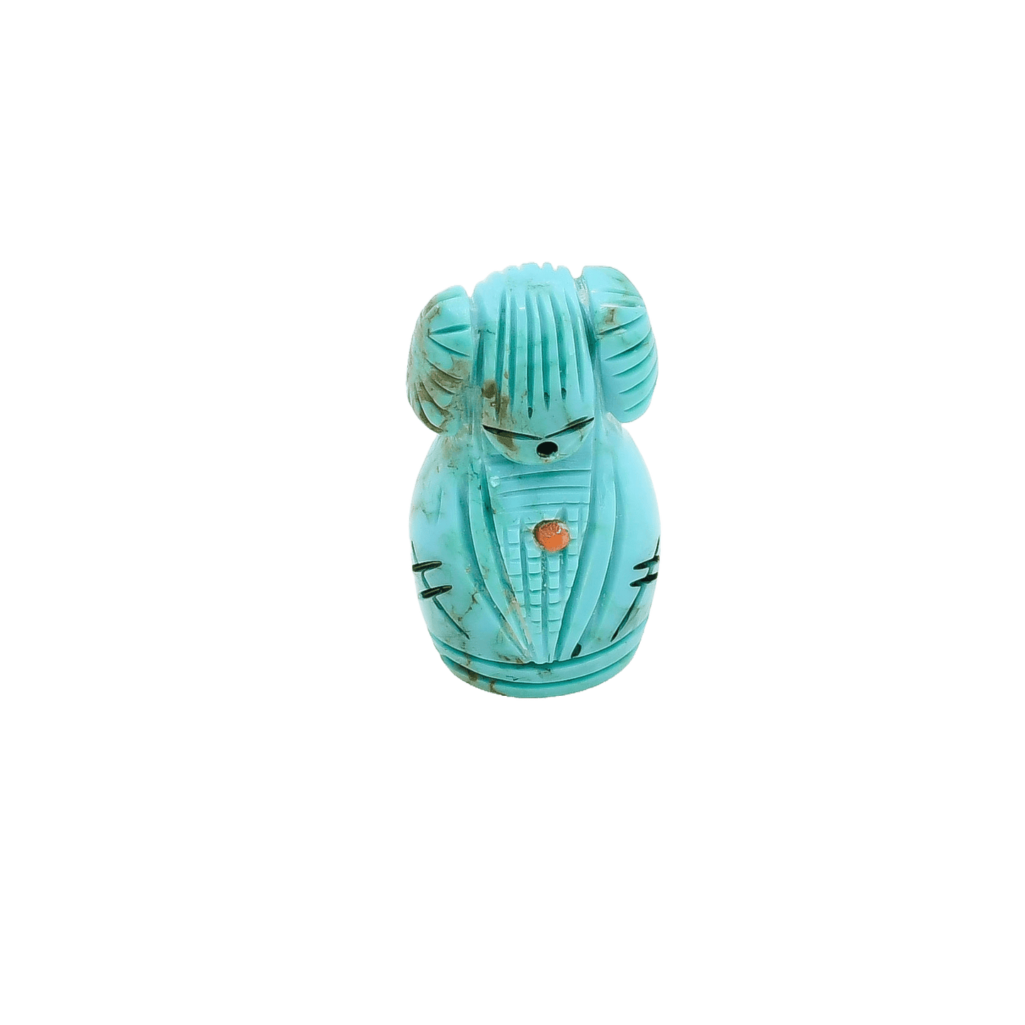 Zuni Turquoise Corn Maiden Fetish - Turquoise & Tufa