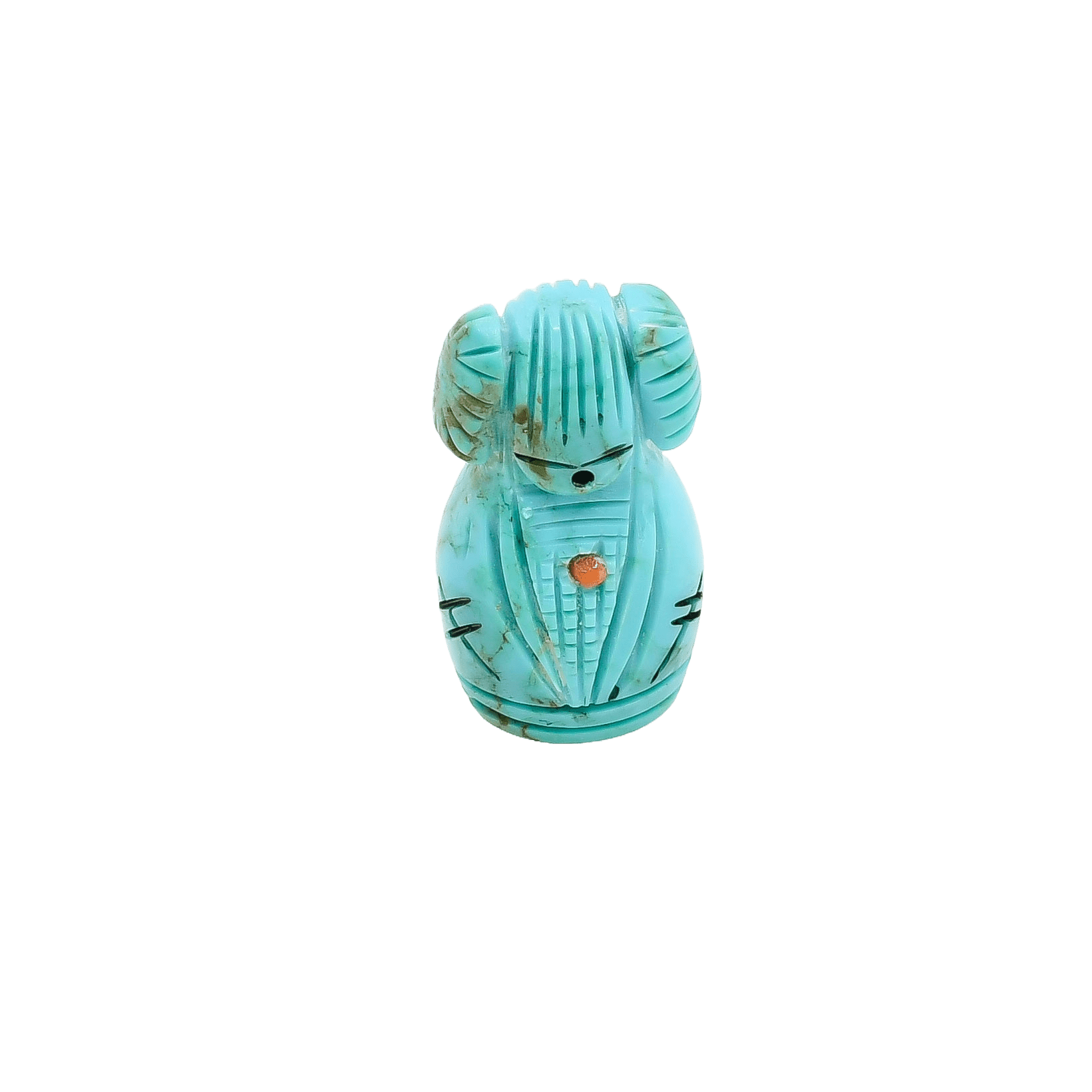 Zuni Turquoise Corn Maiden Fetish - Turquoise & Tufa