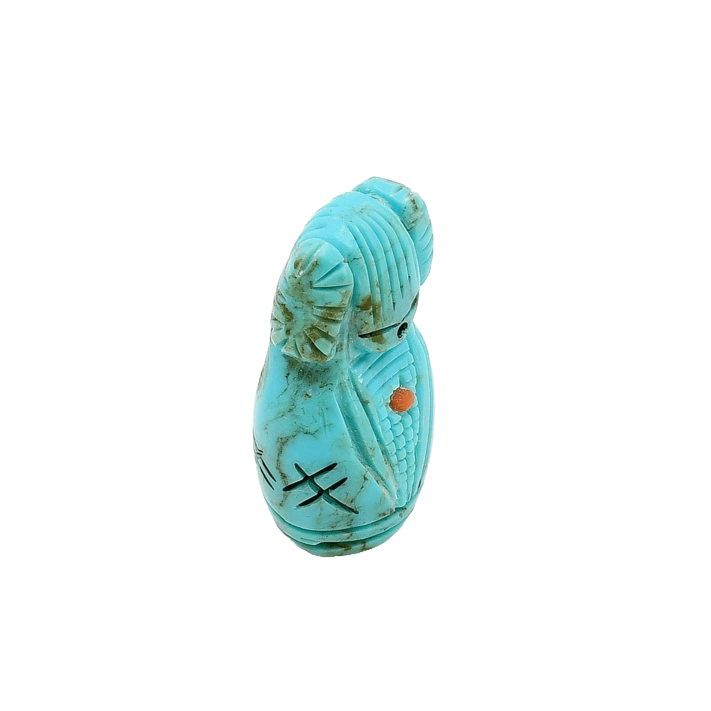 Zuni Turquoise Corn Maiden Fetish - Turquoise & Tufa