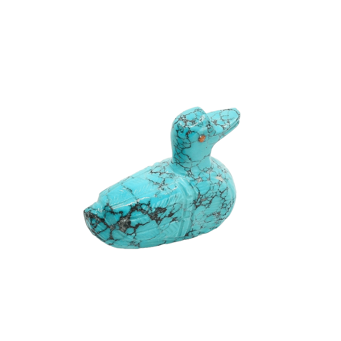Zuni Turquoise Duck Fetish Carving - Turquoise & Tufa