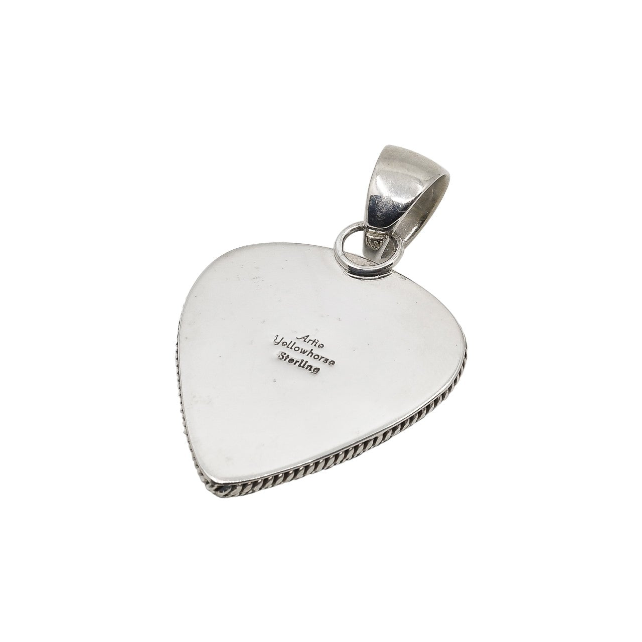 Artie Yellowhorse Pendant of Chrysocolla and Sterling Silver - Turquoise & Tufa