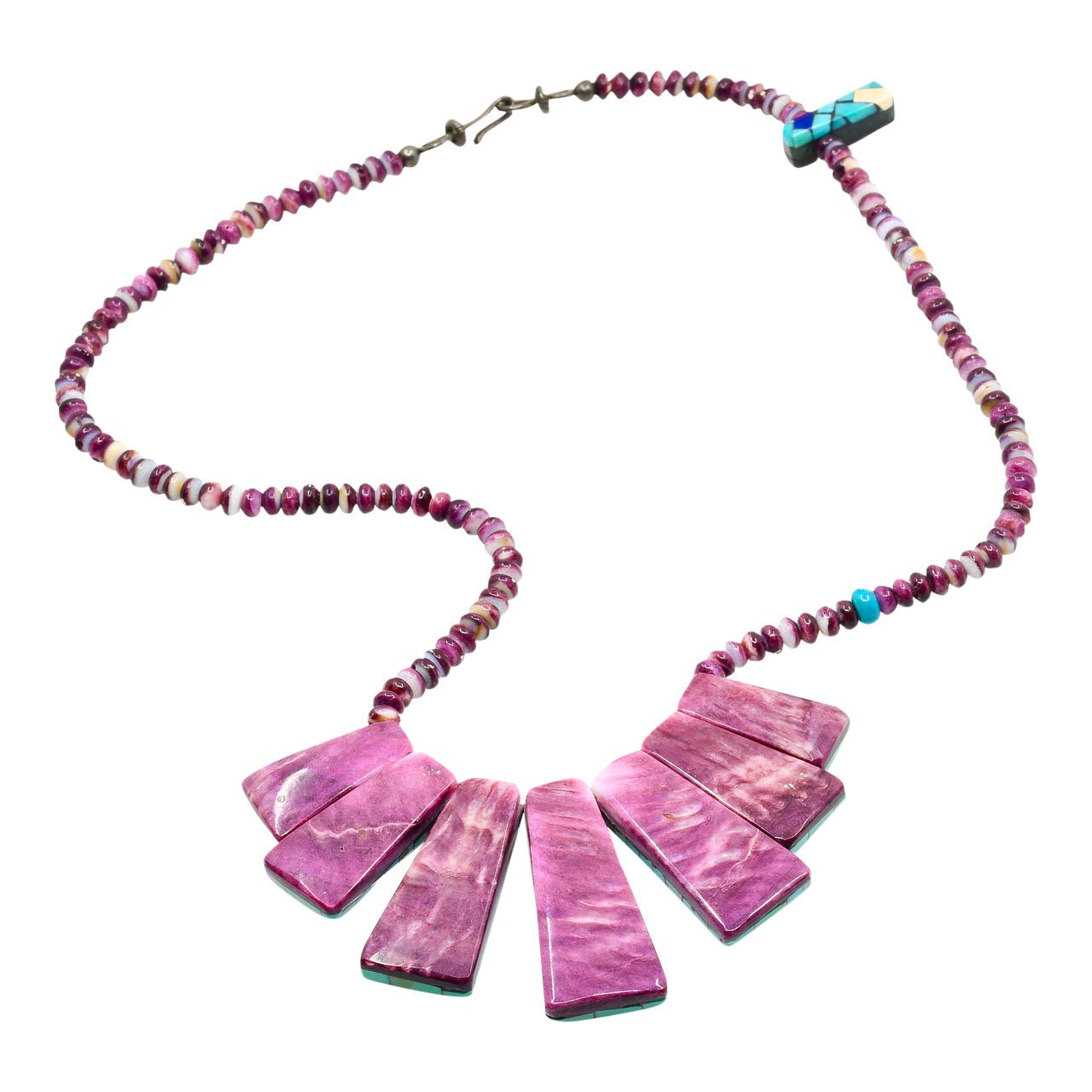 Charlene Reano Turquoise Pendant Necklace Reversible - Turquoise & Tufa