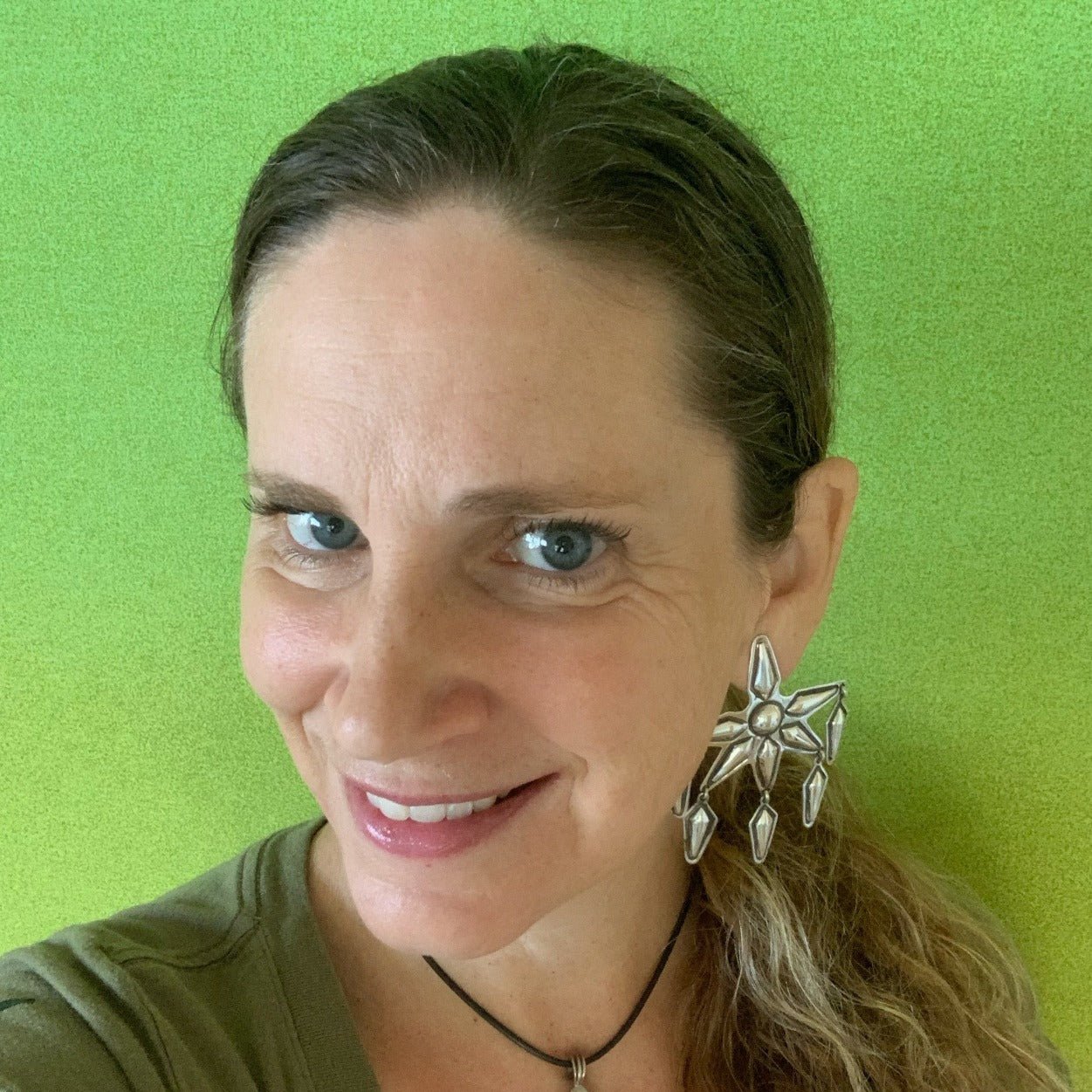 Cody Sanderson Six Pointed Star Dangle Earrings - Turquoise & Tufa