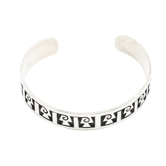 Contemporary Hopi Overlay Cuff Bracelet by Darren Silas - Turquoise & Tufa