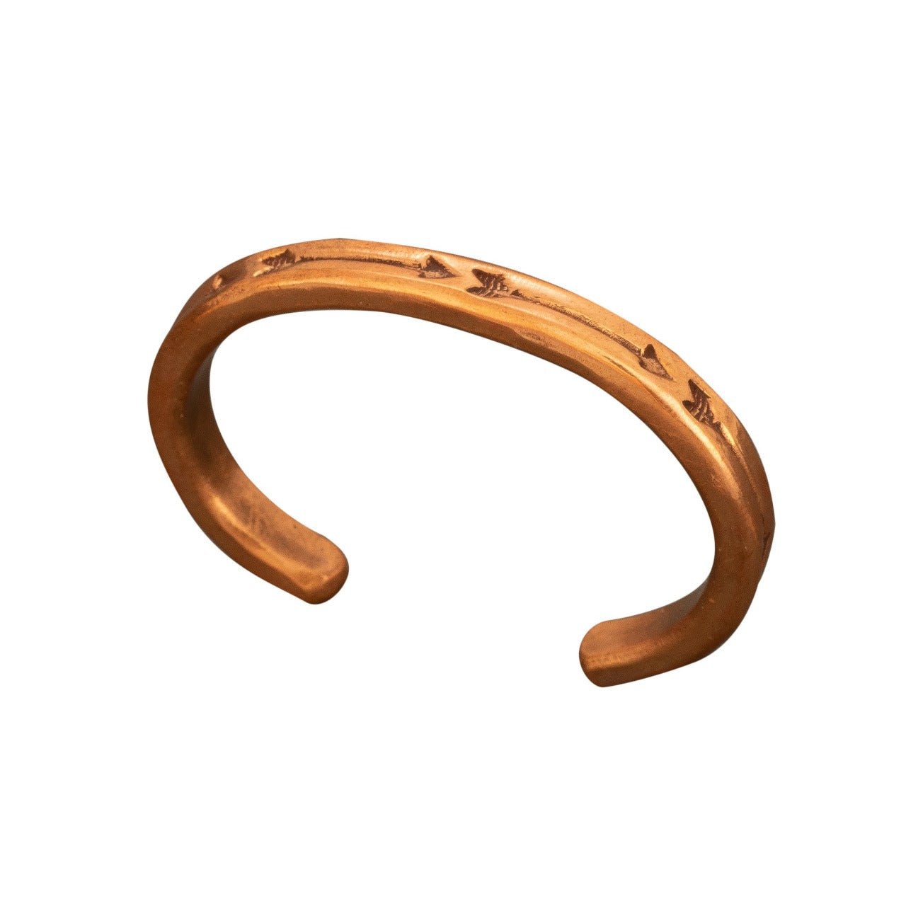 Copper Arrow Bangle By Greg and Dyaami Lewis - Turquoise & Tufa