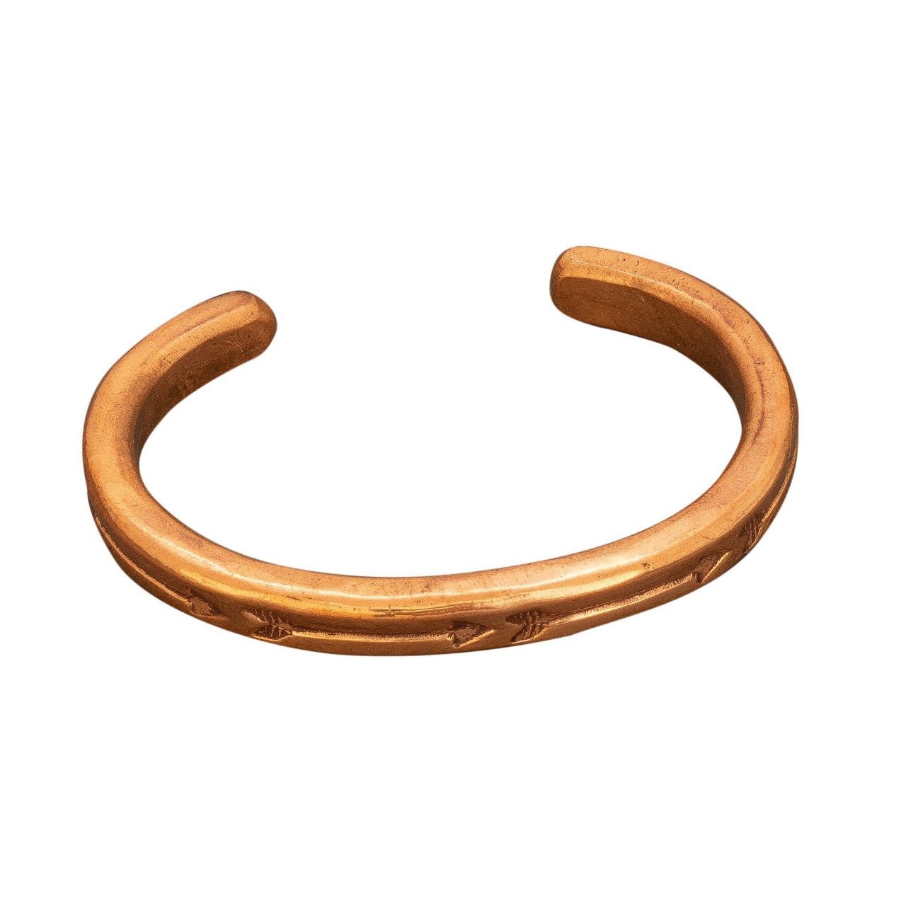 Copper Arrow Bangle By Greg and Dyaami Lewis - Turquoise & Tufa