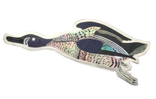 Dale Edaakie Brooch of Inlay Blue Winged Teal From Audubon Birds - Turquoise & Tufa