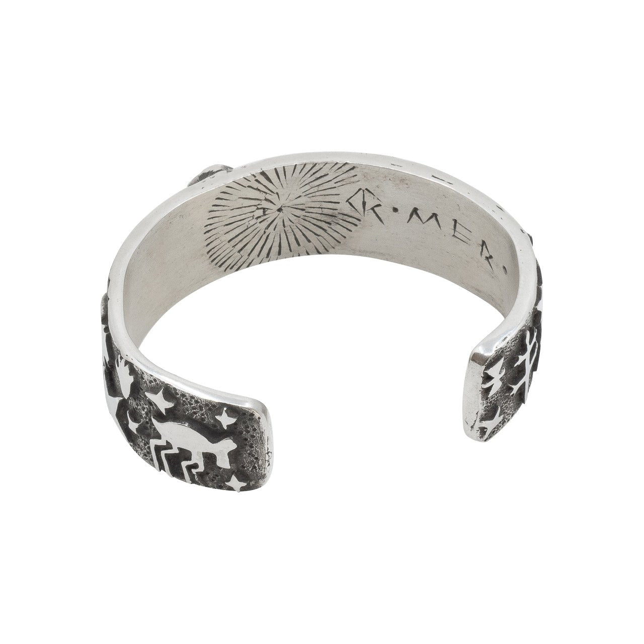 Danny Romero Bracelet of Petroglyphs With Turquoise - Turquoise & Tufa