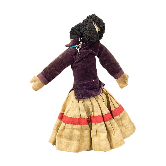 Early 1900's Handmade Navajo Doll With Turquoise - Turquoise & Tufa