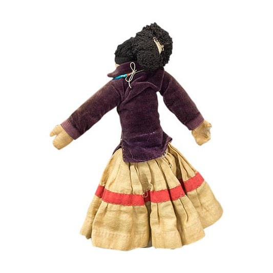 Early 1900's Handmade Navajo Doll With Turquoise - Turquoise & Tufa