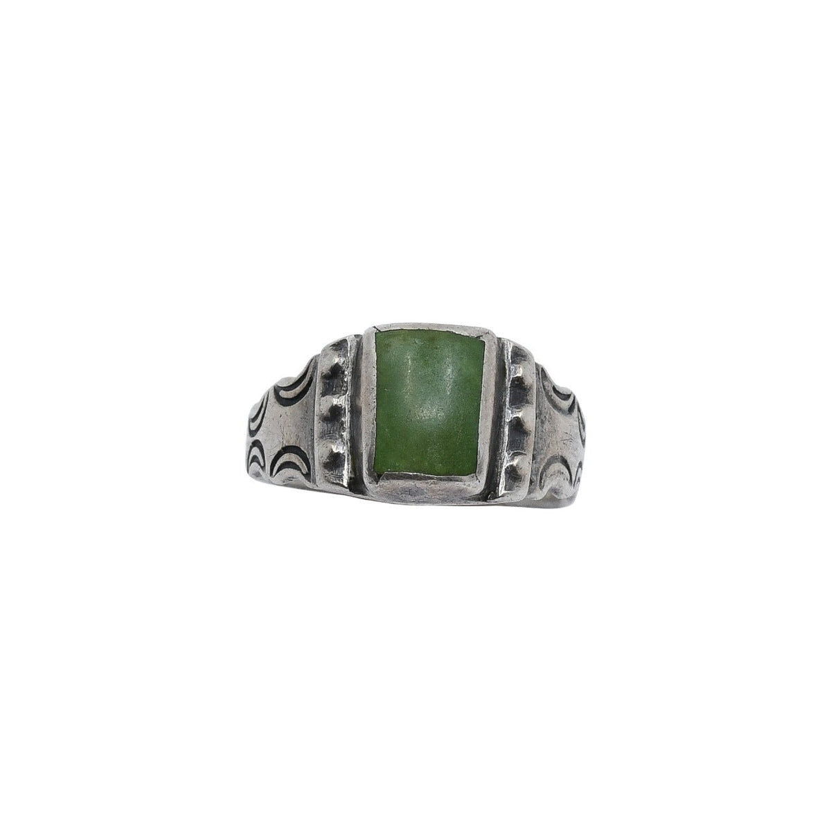 Early Navajo or Pueblo Ring With Cerrillos Turquoise - Turquoise & Tufa