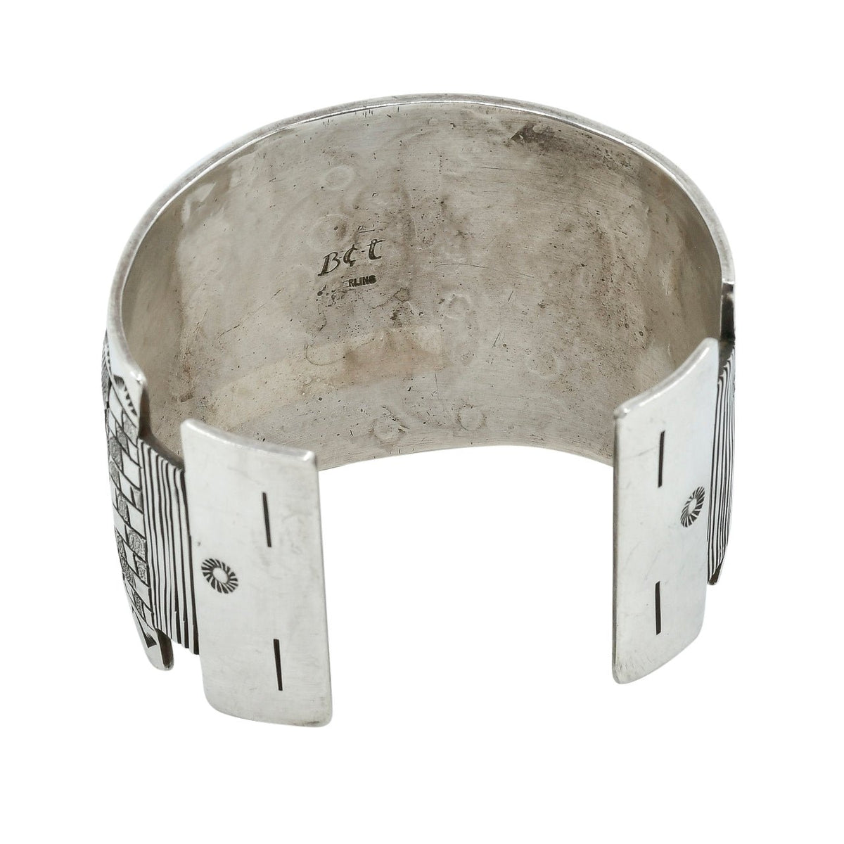 Floyd Becenti Wide Storyteller Cuff of Yei Ceremony - Turquoise & Tufa