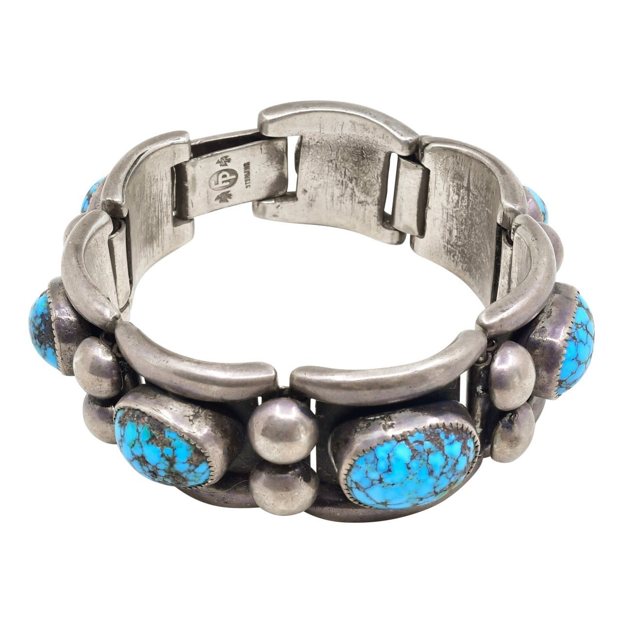 Frank Patania Sr. Link Bracelet With Natural Turquoise - Turquoise & Tufa