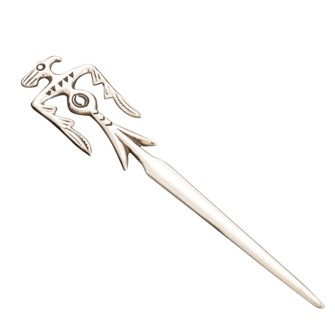Fred Harvey Era Sterling Silver Thunderbird Letter Opener - Turquoise & Tufa