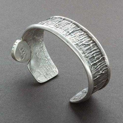 Glenda Loretto Tufa Cast Silver and Turquoise Bracelet - Turquoise & Tufa