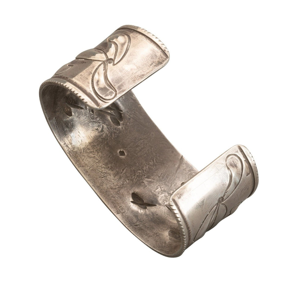 Greg Lewis Bracelet of Old Style Horse Stamps and Repousse - Turquoise & Tufa