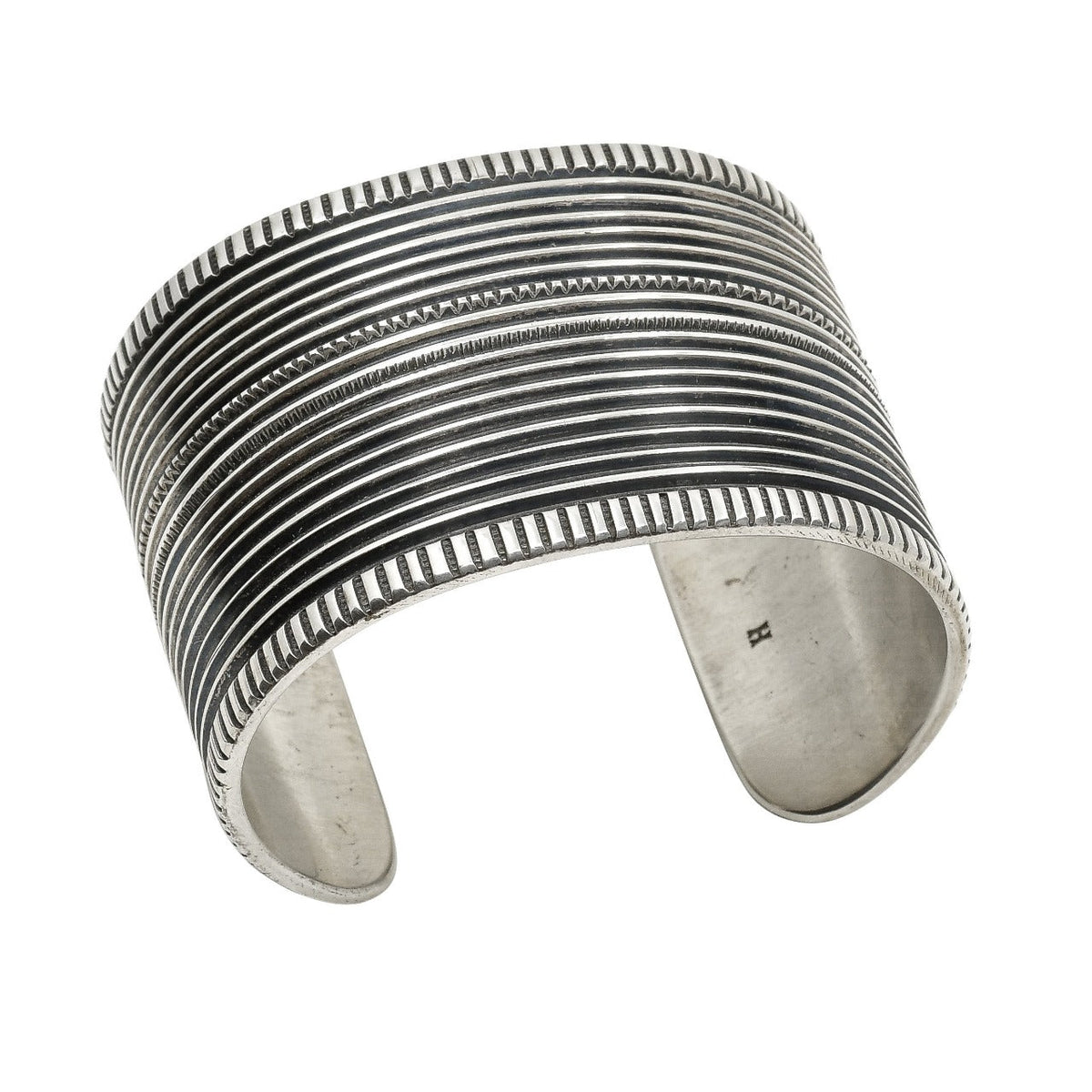 Harrison Jim Ingot Silver Cuff - Turquoise & Tufa