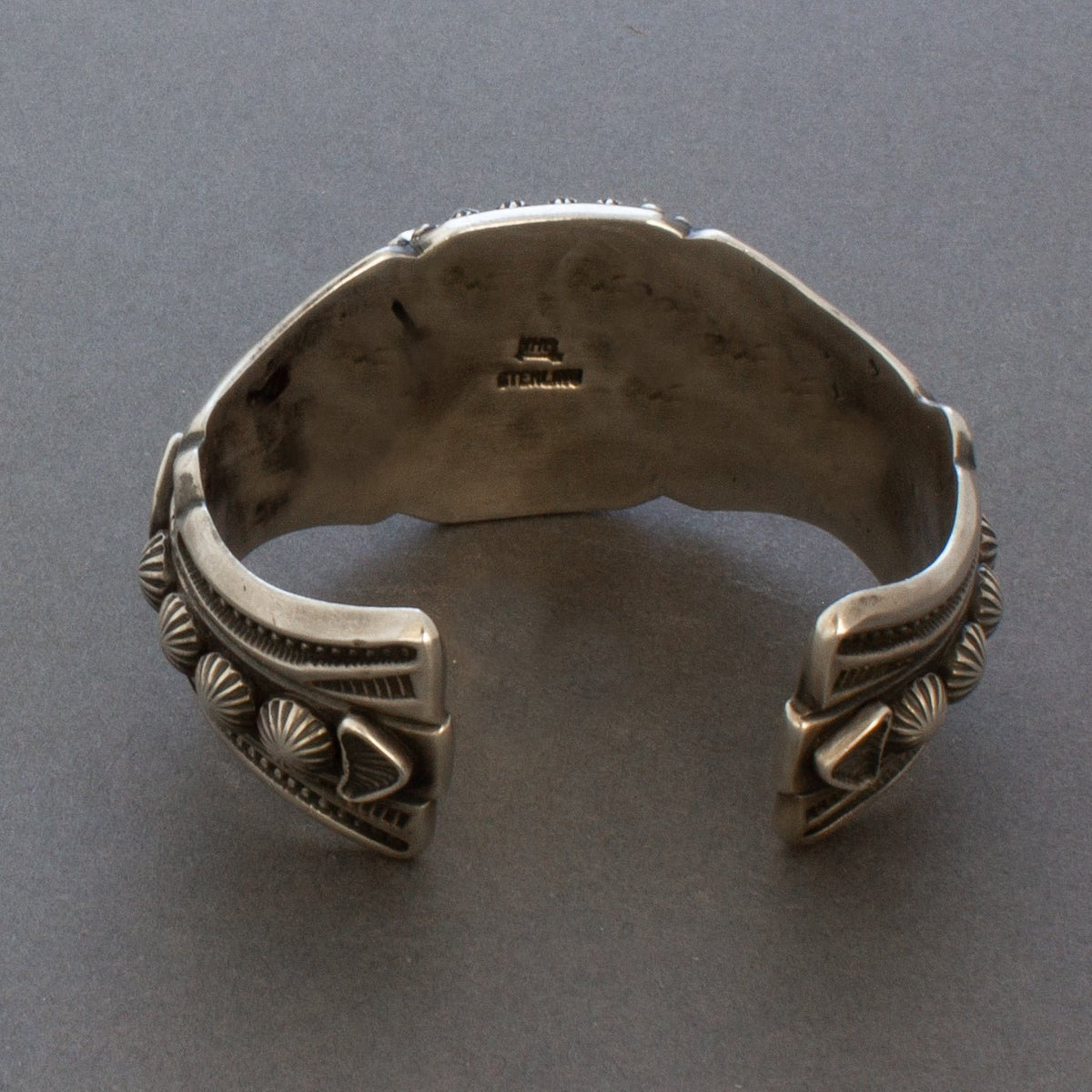 Harry H. Begay Silver Bracelet Set With Number 8 Turquoise - Turquoise & Tufa