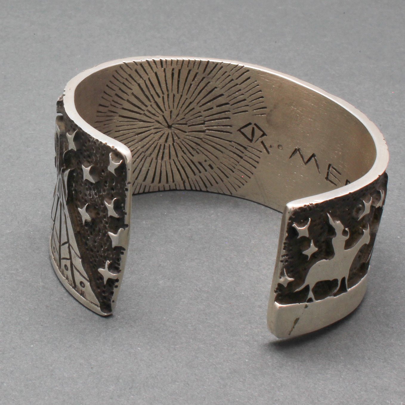 Heavy Gauge Silver Bracelet by Danny Romero - Turquoise & Tufa