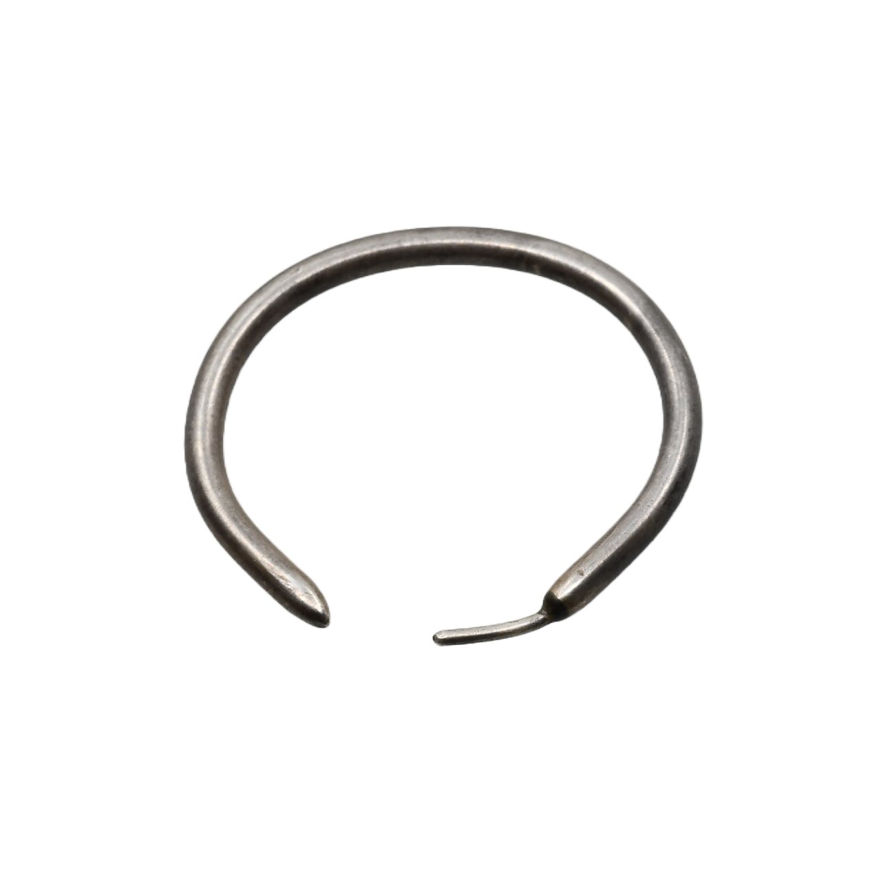 Historic Early Navajo or Pueblo Silver Hoop Earring Gallegos Collection - Turquoise & Tufa