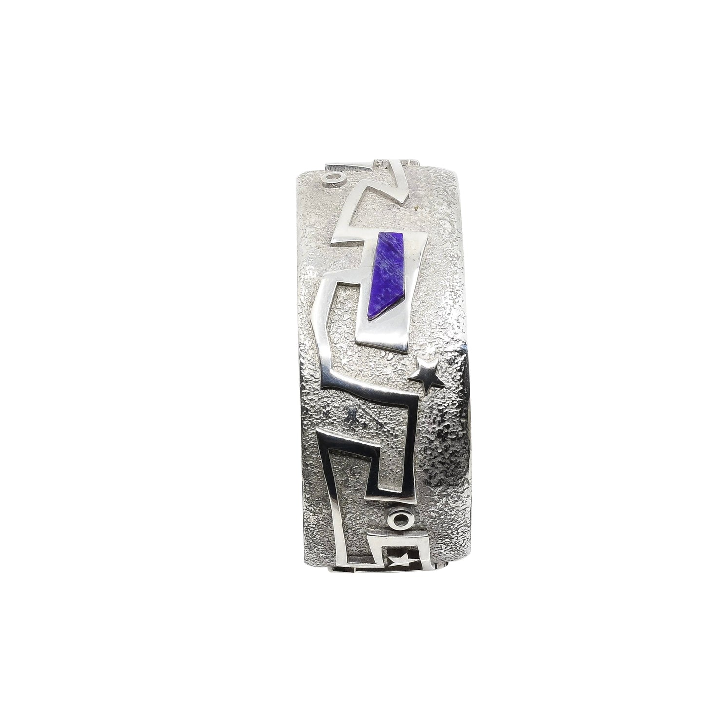 Hopi Phillip Sekaquaptewa Bracelet of Silver and Sugilite - Turquoise & Tufa