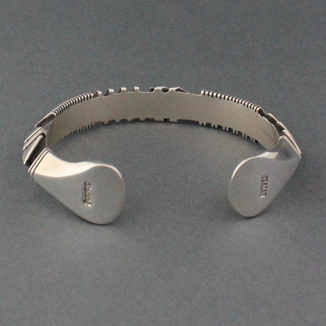 Isaiah Ortiz Silver Triangle Bracelet - Turquoise & Tufa