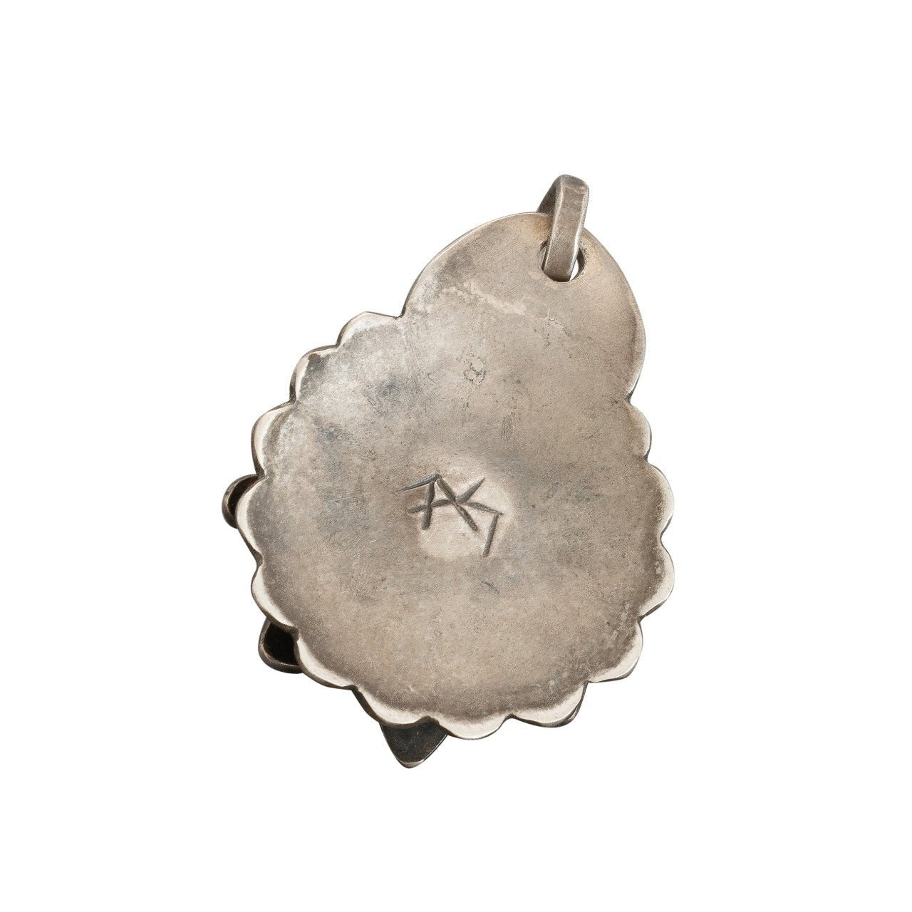 James Faks Flower Pendant of Sterling Silver - Turquoise & Tufa