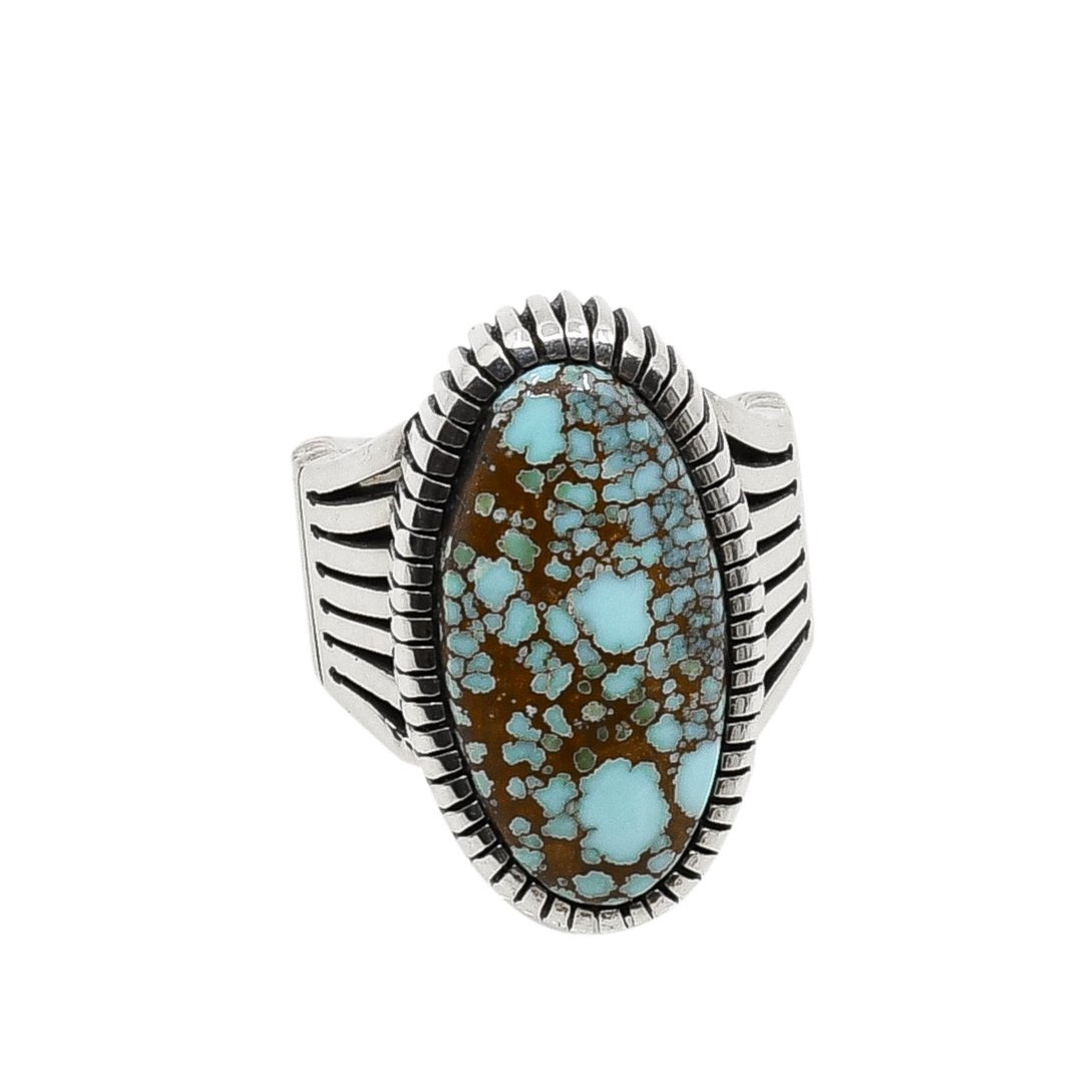 Jennifer Curtis Ring of Natural Number 8 Turquoise - Turquoise & Tufa