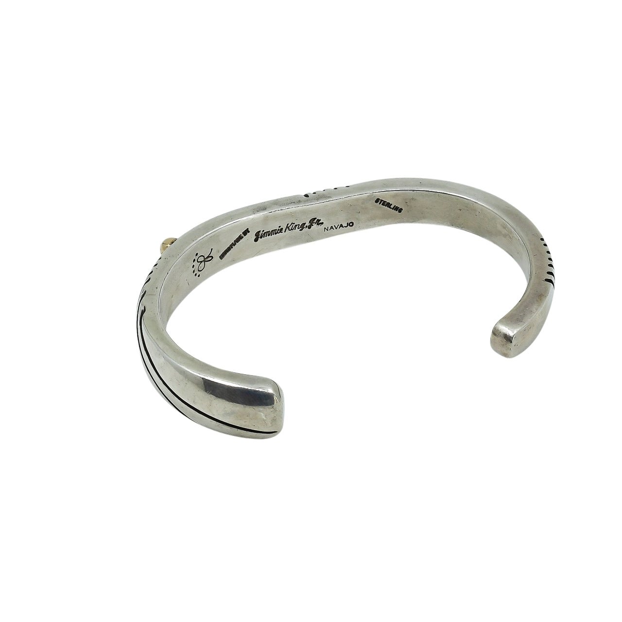 Jimmie King Jr. Bracelet of Silver With Gold Accent - Turquoise & Tufa