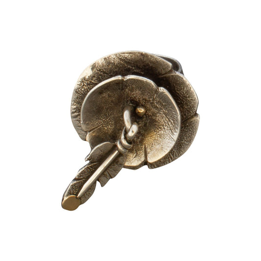 Jolene Eustace Silver Blossom Ring With Dangling Feather - Turquoise & Tufa