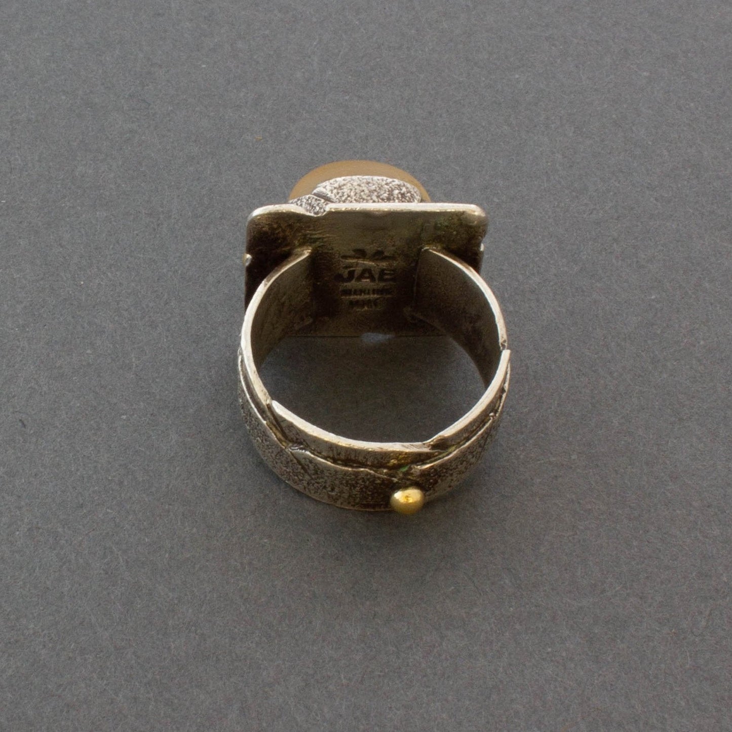Jolene Eustace Silver Ring With Quartz Stone - Turquoise & Tufa