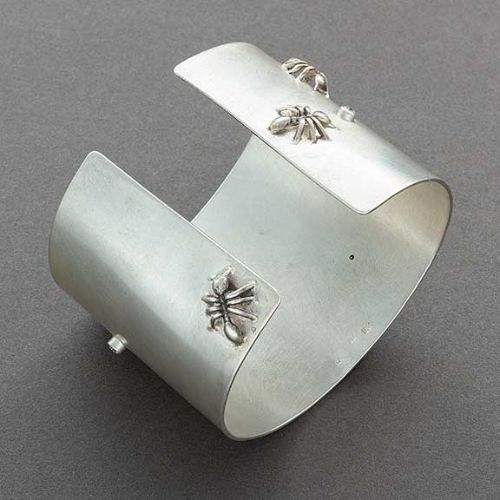 Keri Ataumbi Silver Bracelet with Diamonds and Ants - Turquoise & Tufa