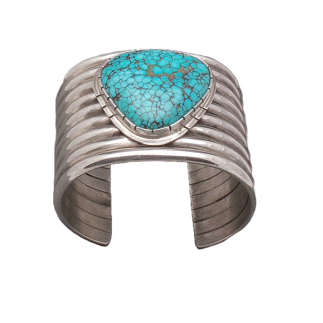 Mike Bird Romero Bracelet of Silver and Turquoise - Turquoise & Tufa