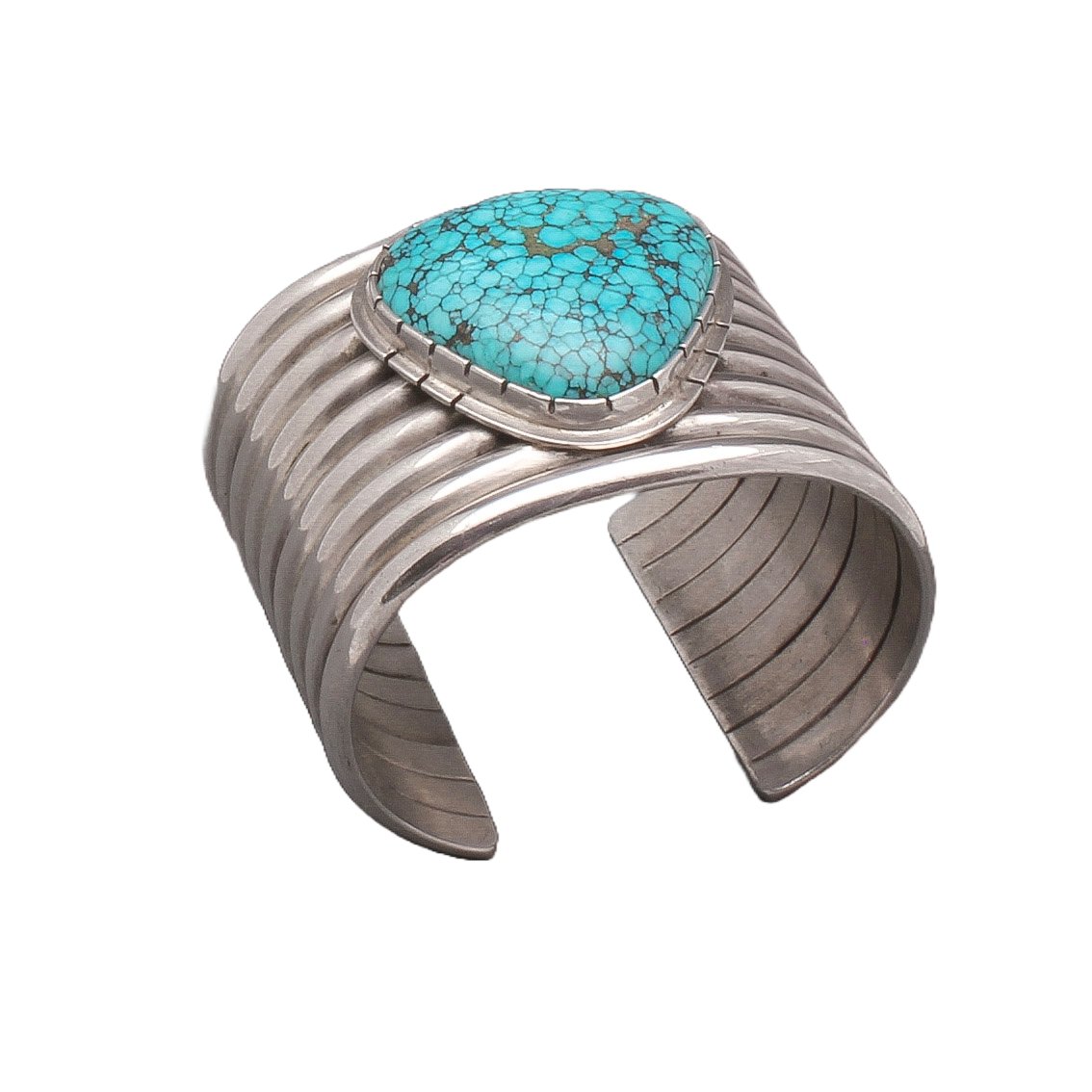 Mike Bird Romero Bracelet of Silver and Turquoise - Turquoise & Tufa