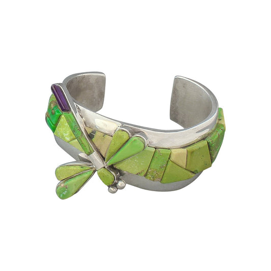 Na Na Ping Dragonfly Bracelet of Natural Turquoise Michael Garcia - Turquoise & Tufa