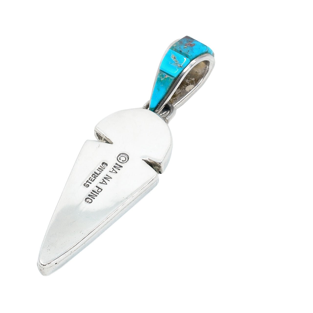 Na Na Ping Pendant of Inlay Turquoise - Turquoise & Tufa