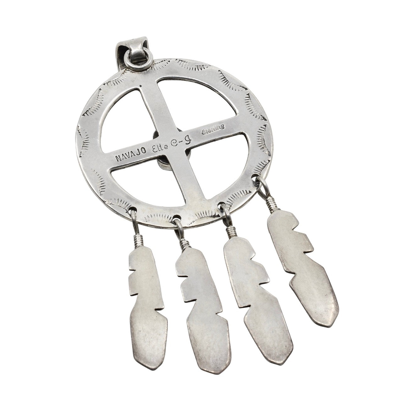 Navajo Elle Curley Jackson Turquoise Pendant - Turquoise & Tufa