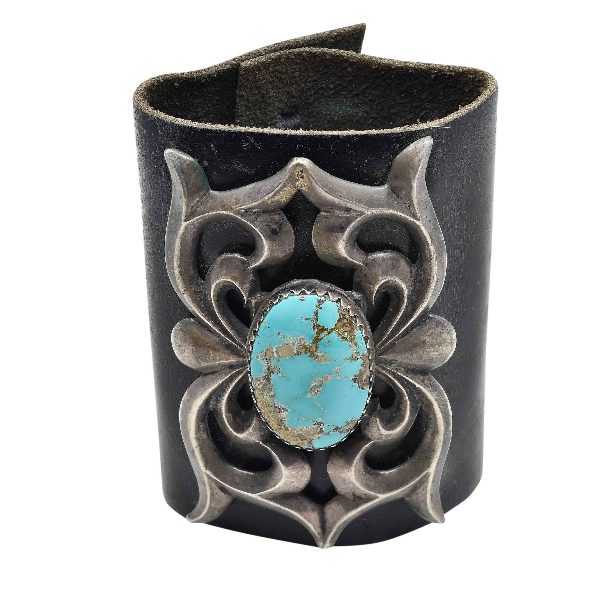 Women's Leather Concho Bracelet Thunderbird Ketoh Bowguard Cuff * Old hotsell Taos Design * ****New Arrival****