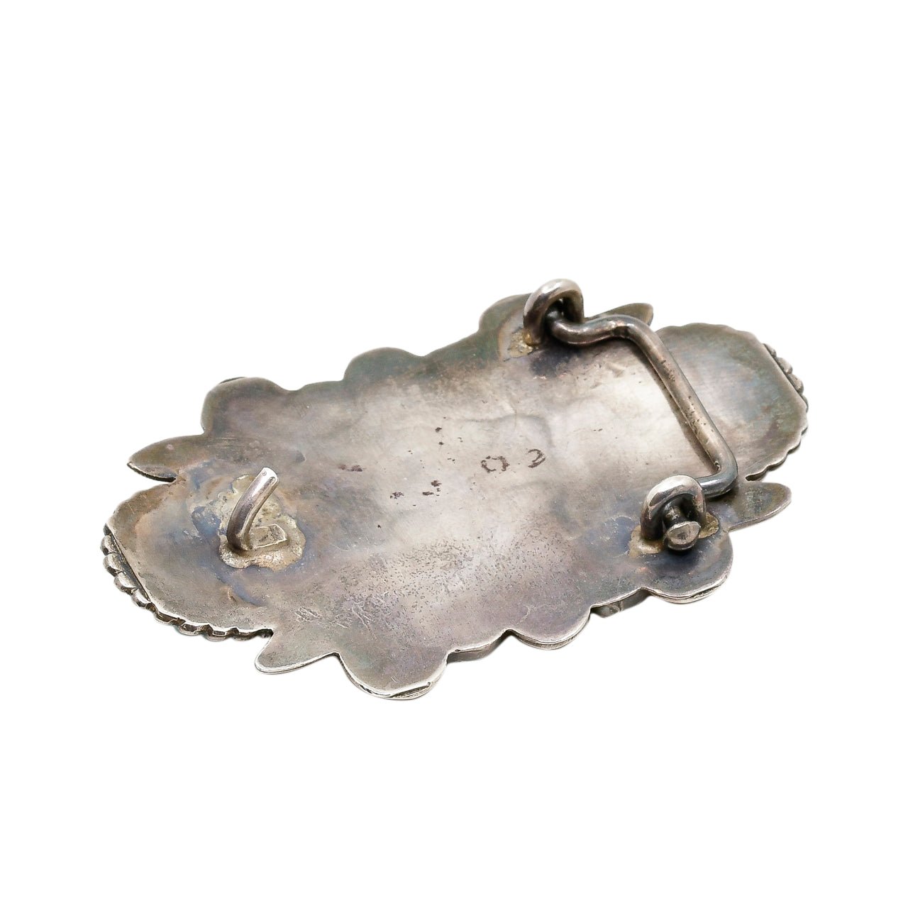 Old Zuni Buckle of Natural Turquoise - Turquoise & Tufa