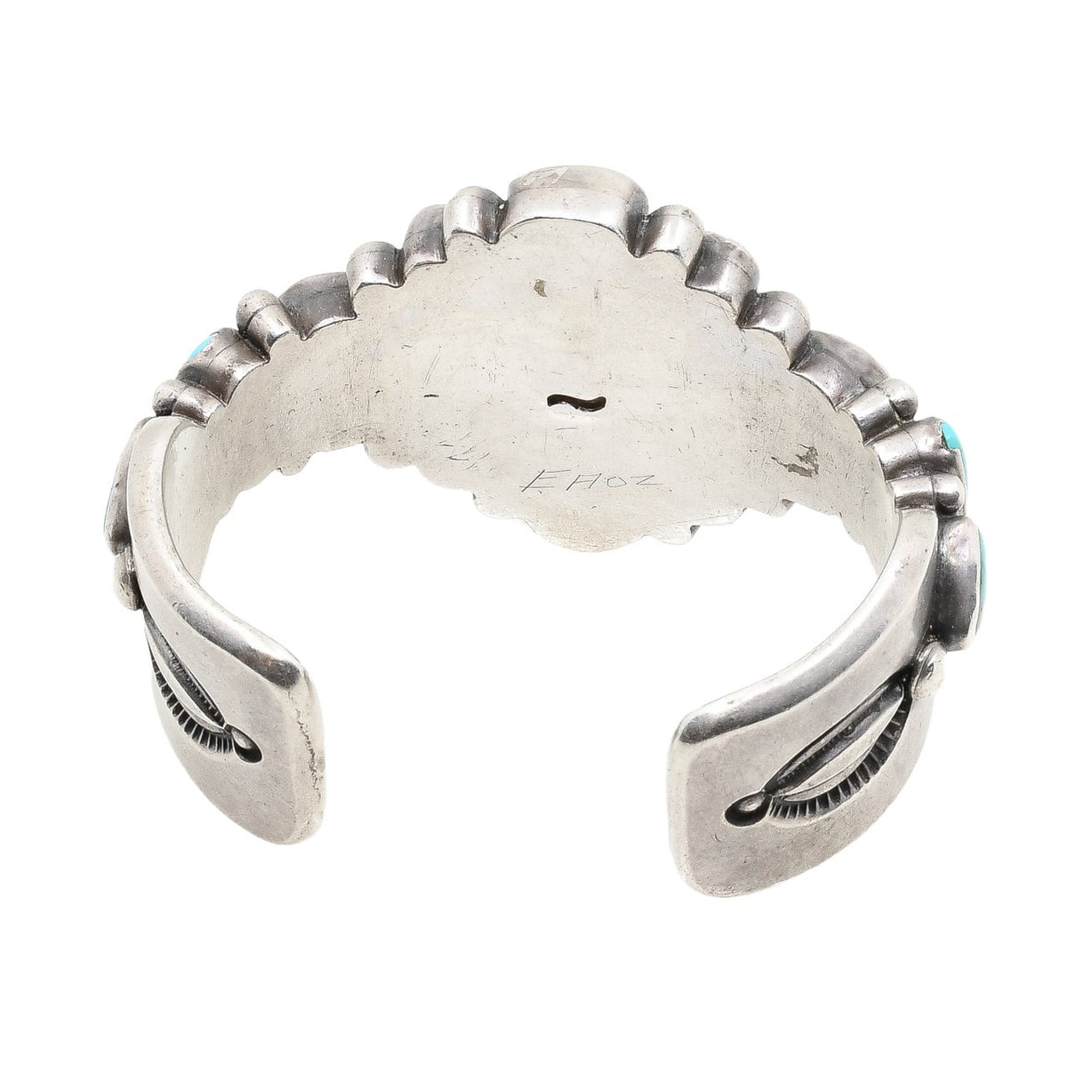 Rare Vintage Navajo Fred Thompson Turquoise Bracelet - Turquoise & Tufa