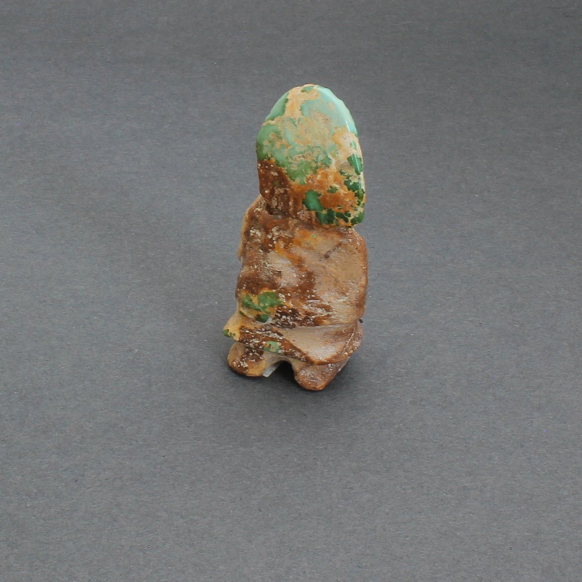 Ricky Laahty Hand Carved Fetish of Zuni Maiden Turquoise - Turquoise & Tufa