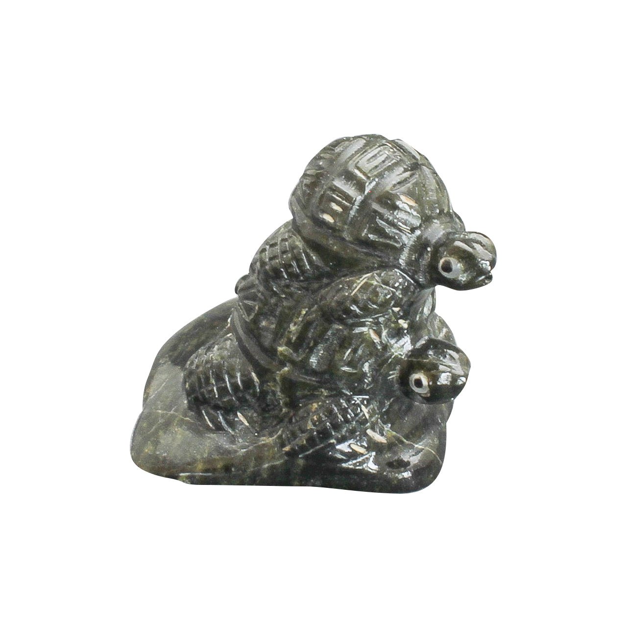 Ron Laahty Fetish of Mother and Baby Turtles - Turquoise & Tufa
