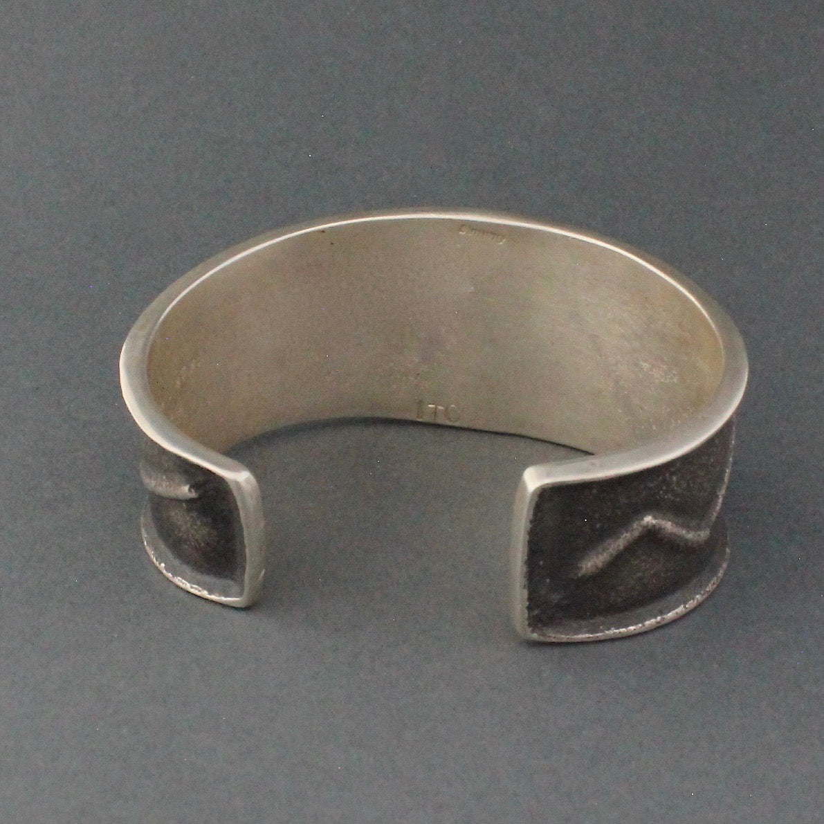 Silver Tufa Cast Bracelet of Lightning by Ira Custer - Turquoise & Tufa